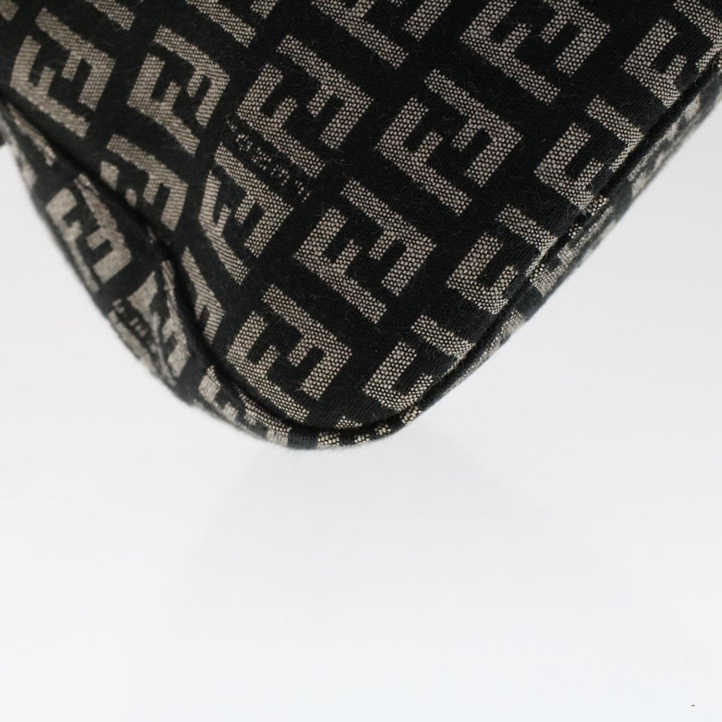 FENDI Zucchino Canvas Mini mamma bucket Hand Bag Black yk8027