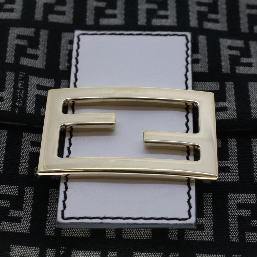FENDI Zucchino Canvas Mini mamma bucket Hand Bag Black yk8027