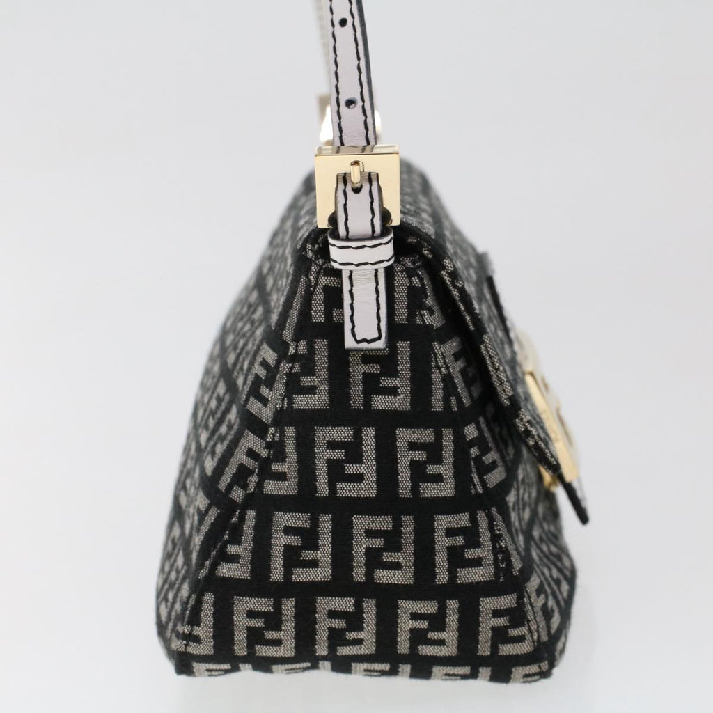 FENDI Zucchino Canvas Mini mamma bucket Hand Bag Black yk8027