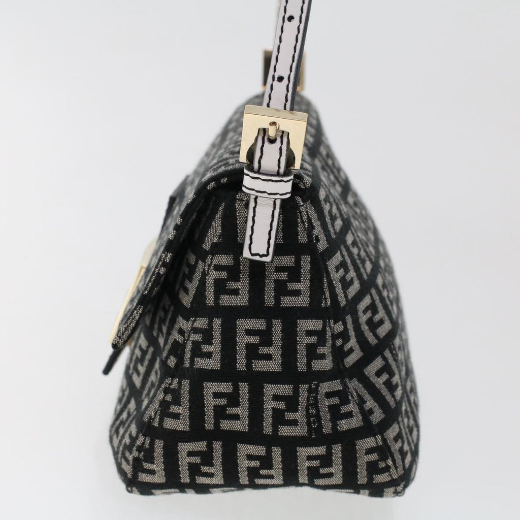 FENDI Zucchino Canvas Mini mamma bucket Hand Bag Black yk8027