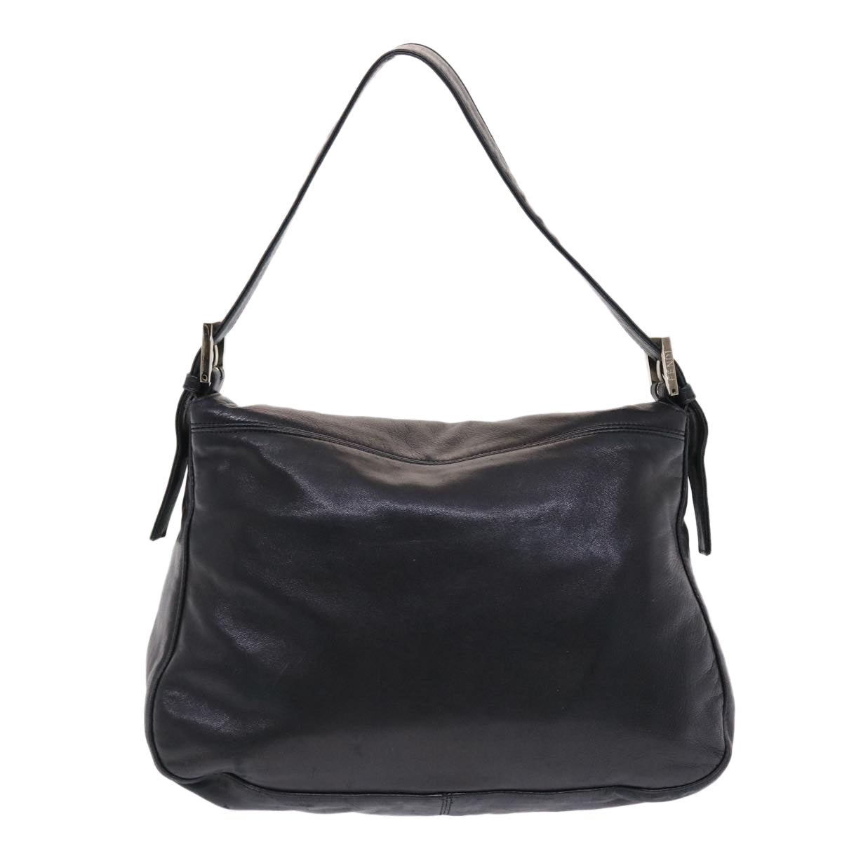 FENDI Mamma Baguette Shoulder Bag Leather Black yk8047