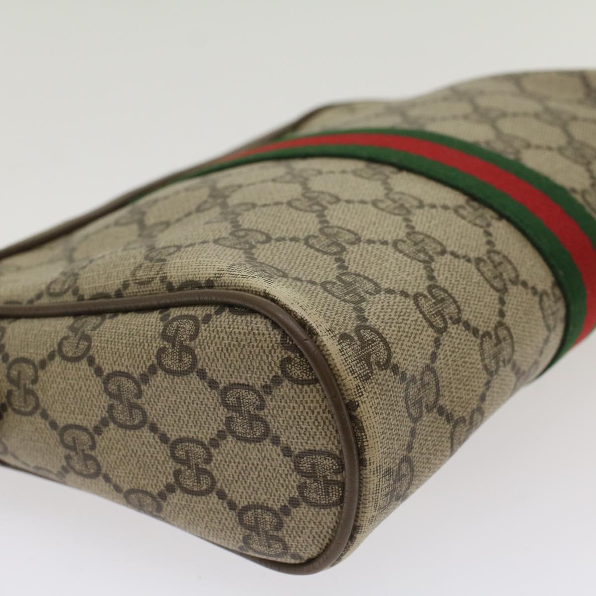 GUCCI GG Canvas Web Sherry Line Clutch Bag Beige Red Green 56.01.012 yk8055