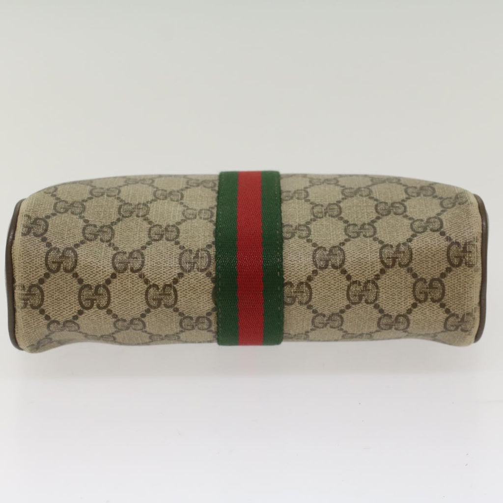 GUCCI GG Canvas Web Sherry Line Clutch Bag Beige Red Green 56.01.012 yk8055