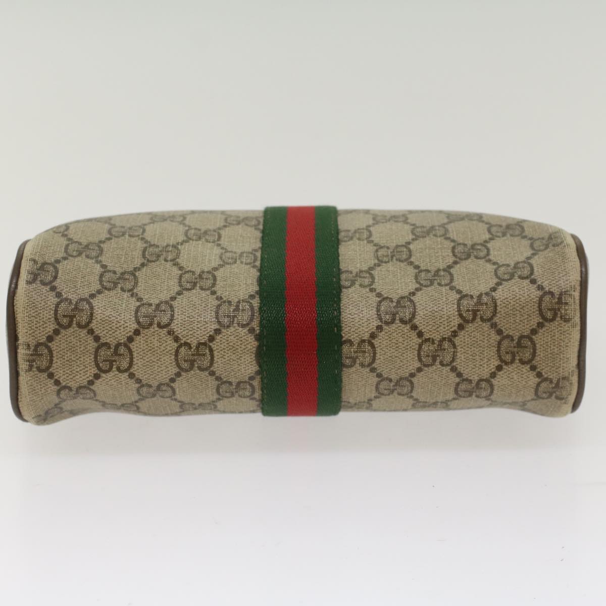 GUCCI GG Canvas Web Sherry Line Clutch Bag Beige Red Green 56.01.012 yk8055