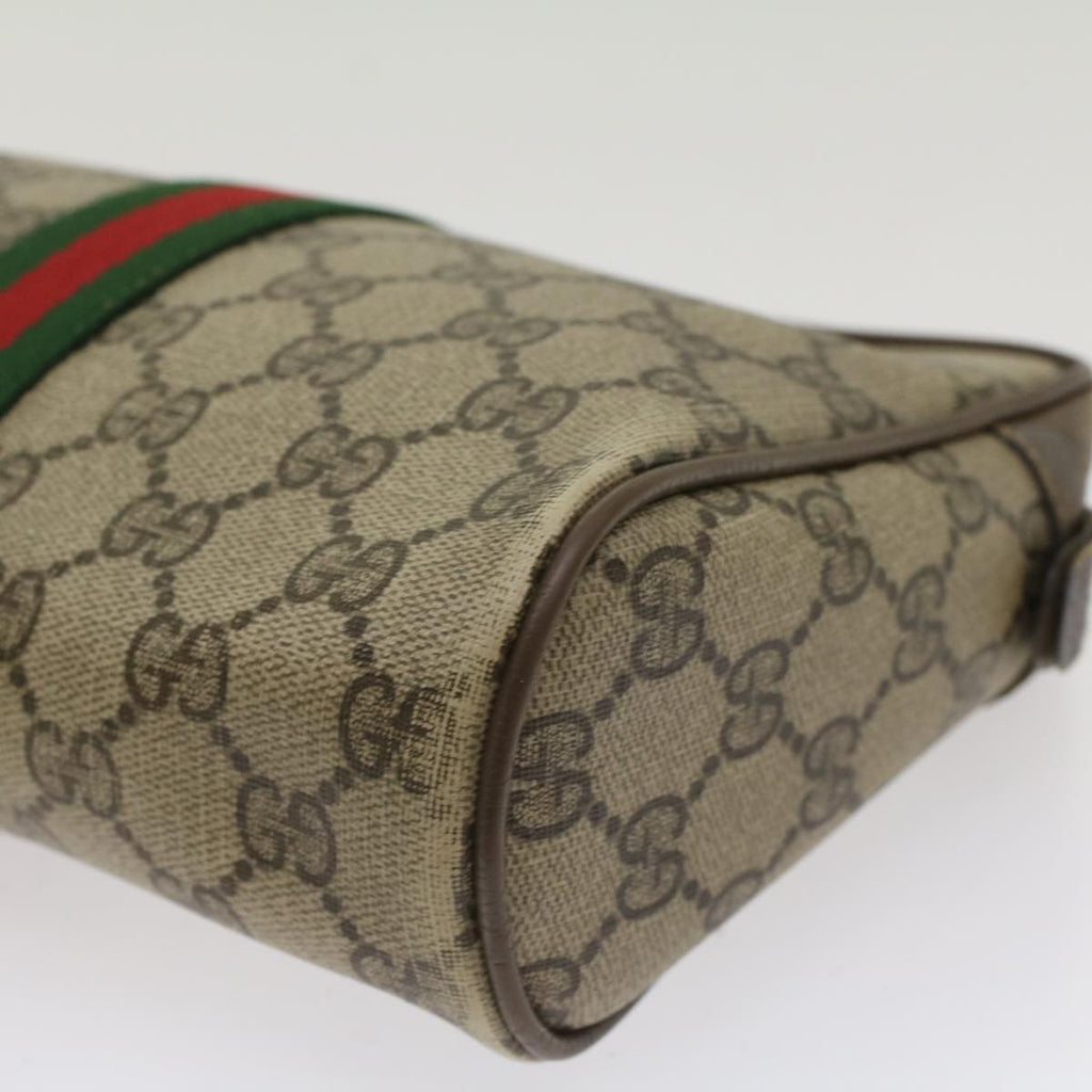 GUCCI GG Canvas Web Sherry Line Clutch Bag Beige Red Green 56.01.012 yk8055