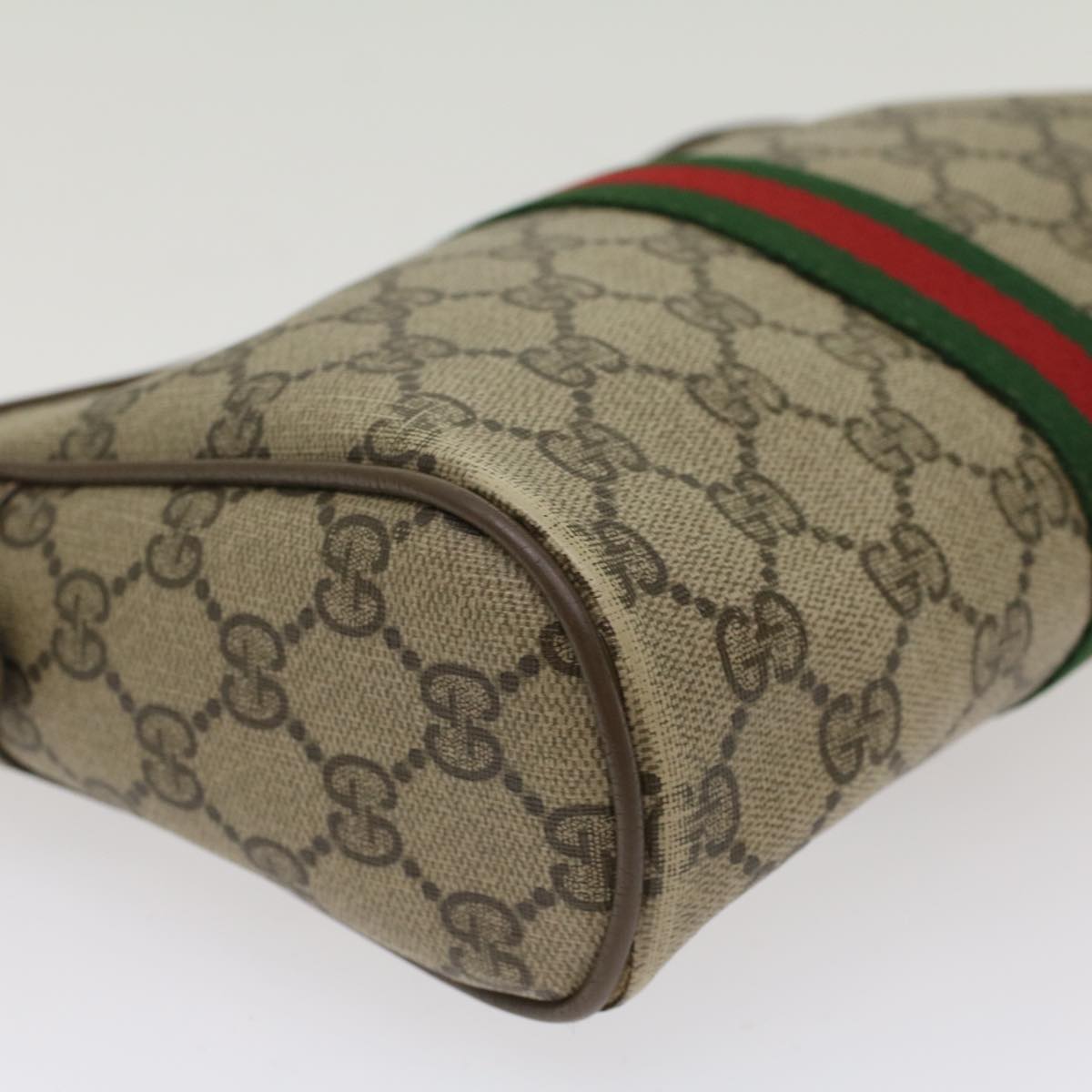 GUCCI GG Canvas Web Sherry Line Clutch Bag Beige Red Green 56.01.012 yk8055