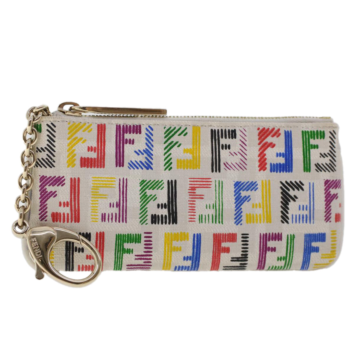 FENDI Zucchino Canvas Coin Purse Multicolor 8AP005 yk8073