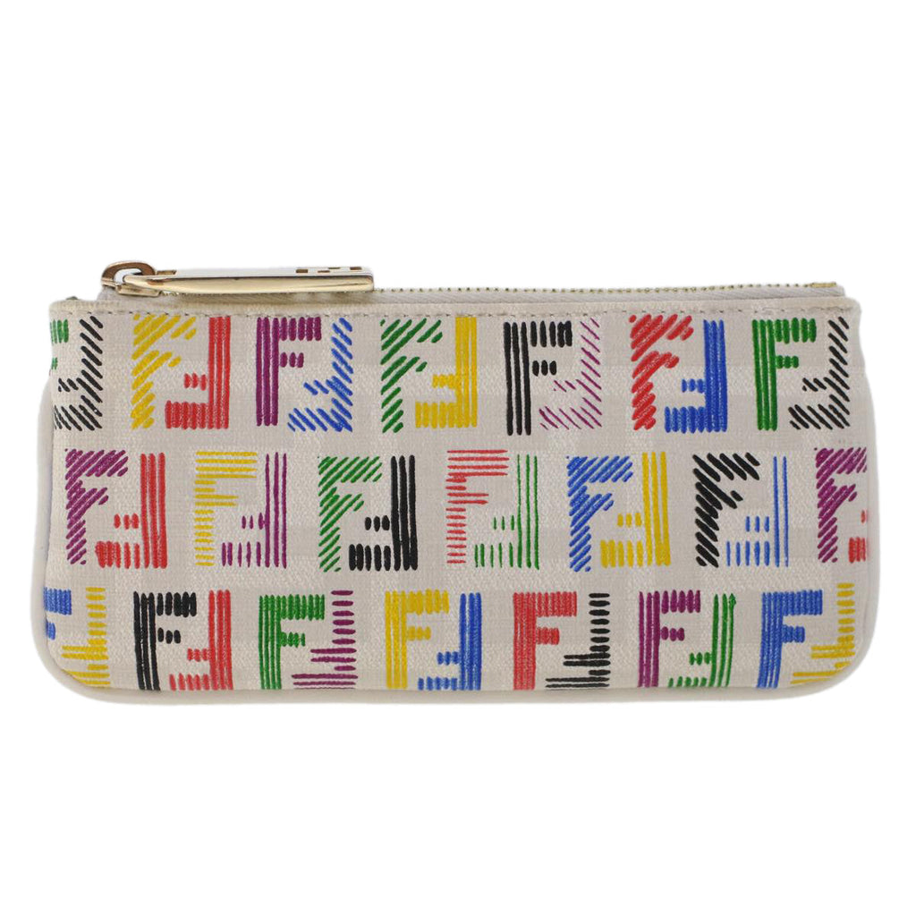 FENDI Zucchino Canvas Coin Purse Multicolor 8AP005 yk8073
