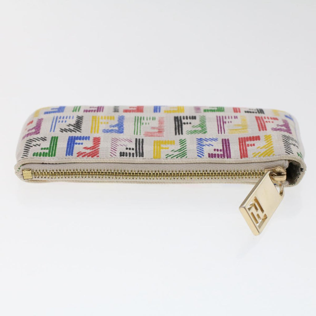 FENDI Zucchino Canvas Coin Purse Multicolor 8AP005 yk8073