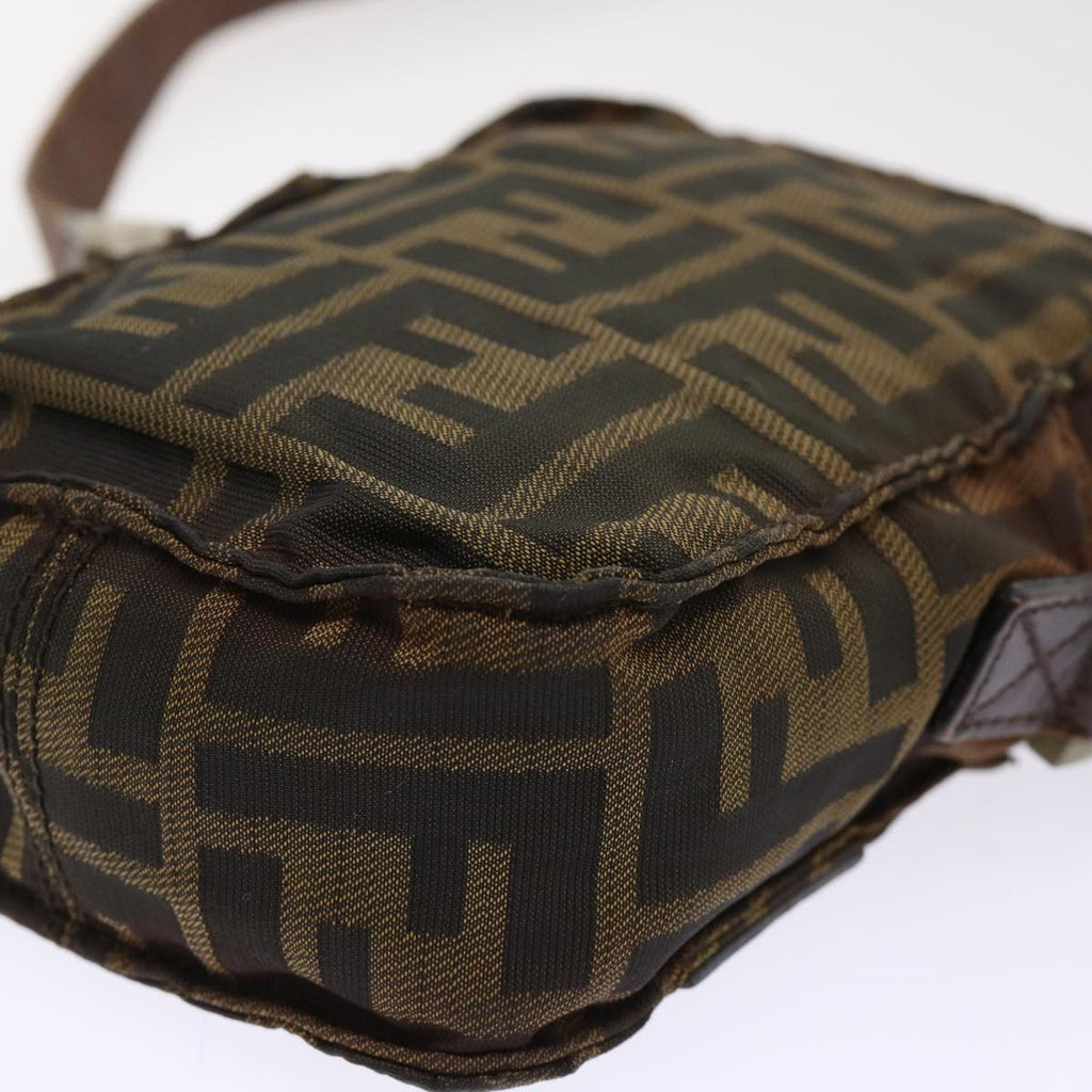 FENDI Zucca Canvas Shoulder Bag Black Brown yk8094B