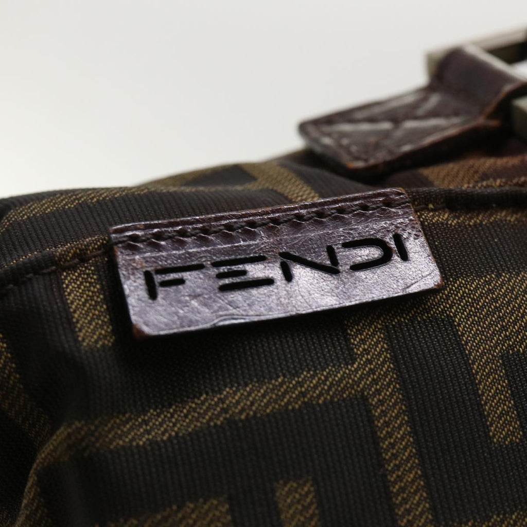 FENDI Zucca Canvas Shoulder Bag Black Brown yk8094B