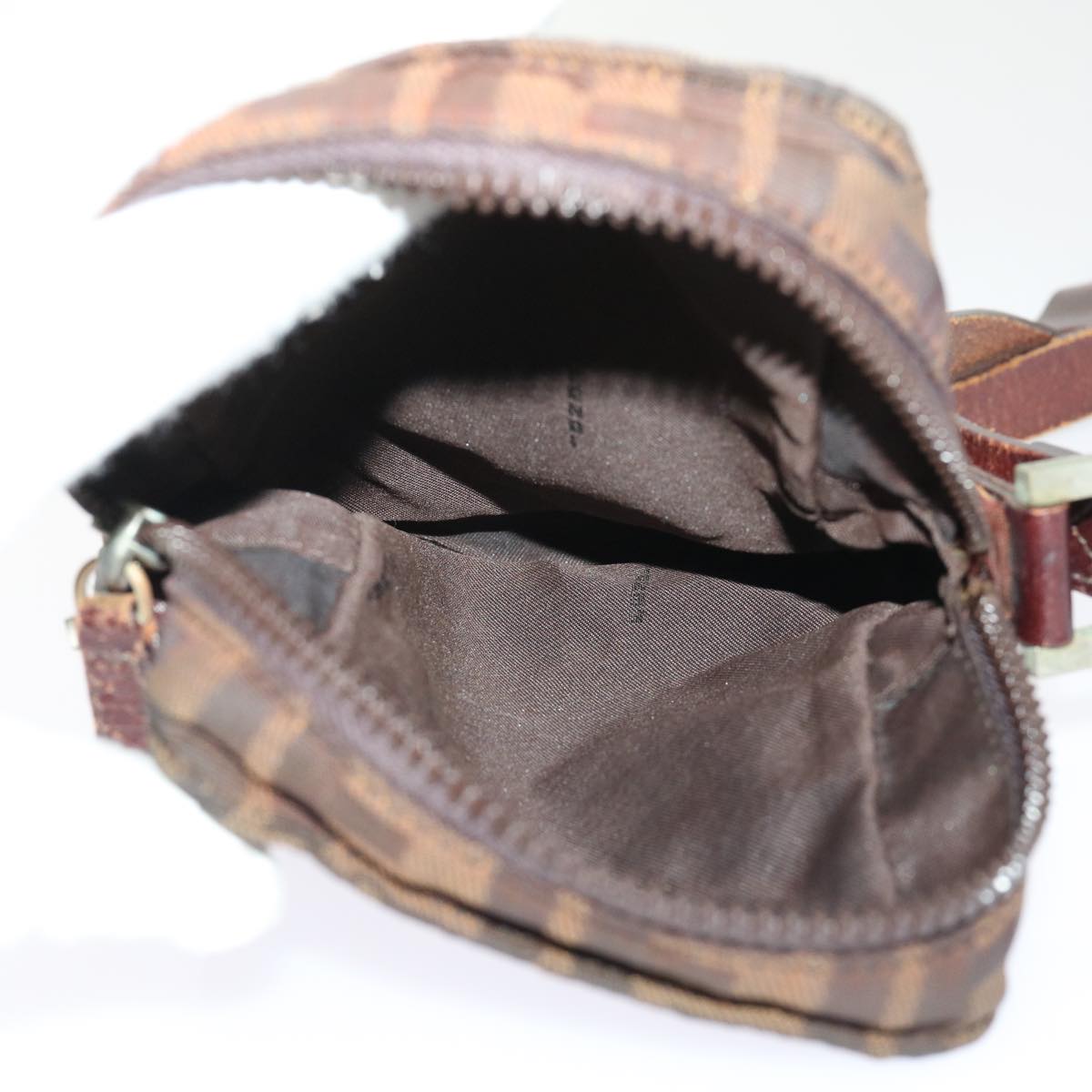 FENDI Zucca Canvas Shoulder Bag Black Brown yk8094B