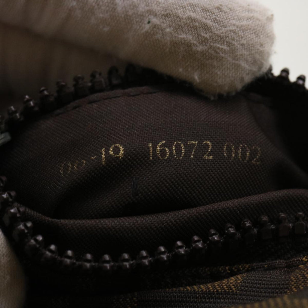 FENDI Zucca Canvas Shoulder Bag Black Brown yk8094B