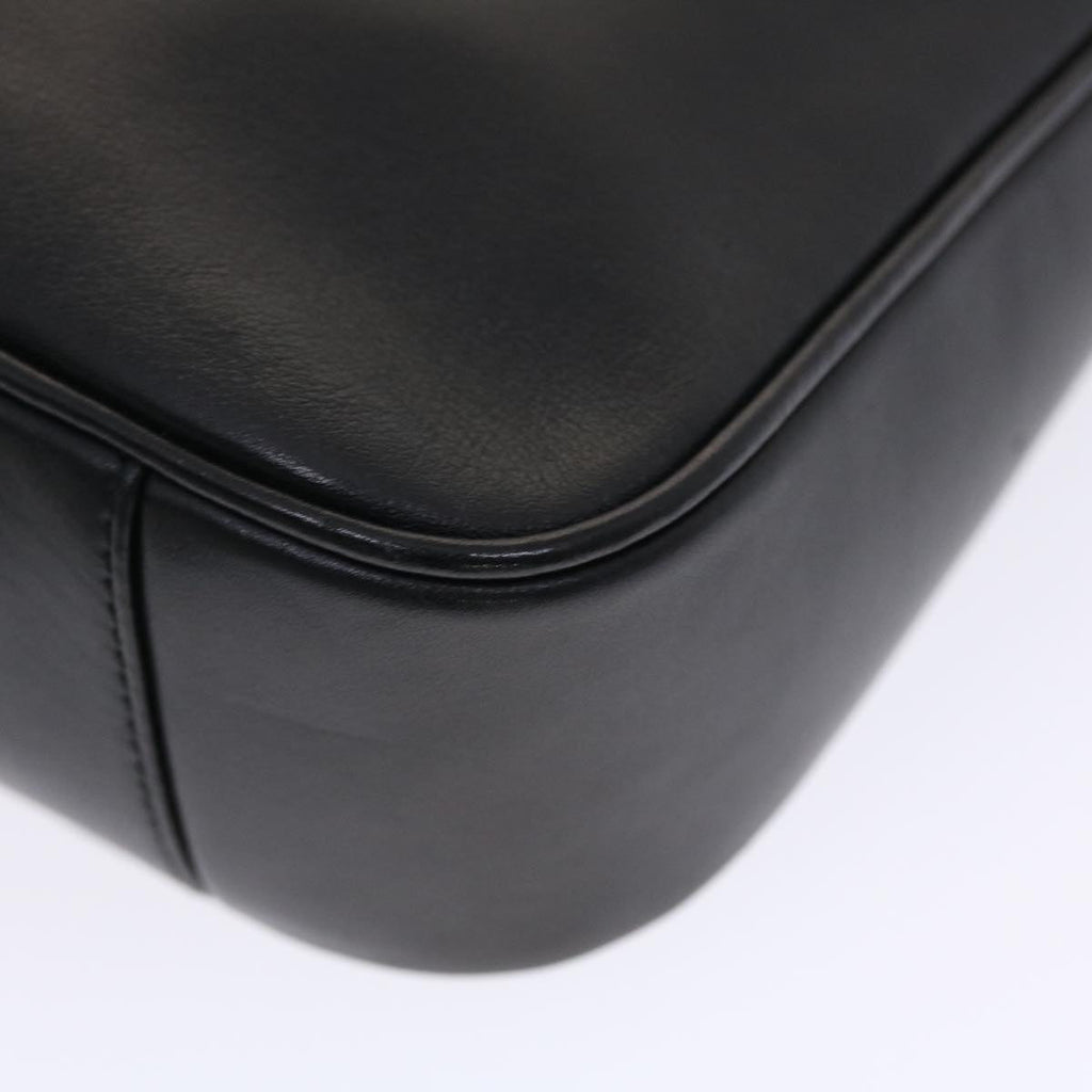 GUCCI Bamboo Shoulder Bag Leather 2way Black yk8104B