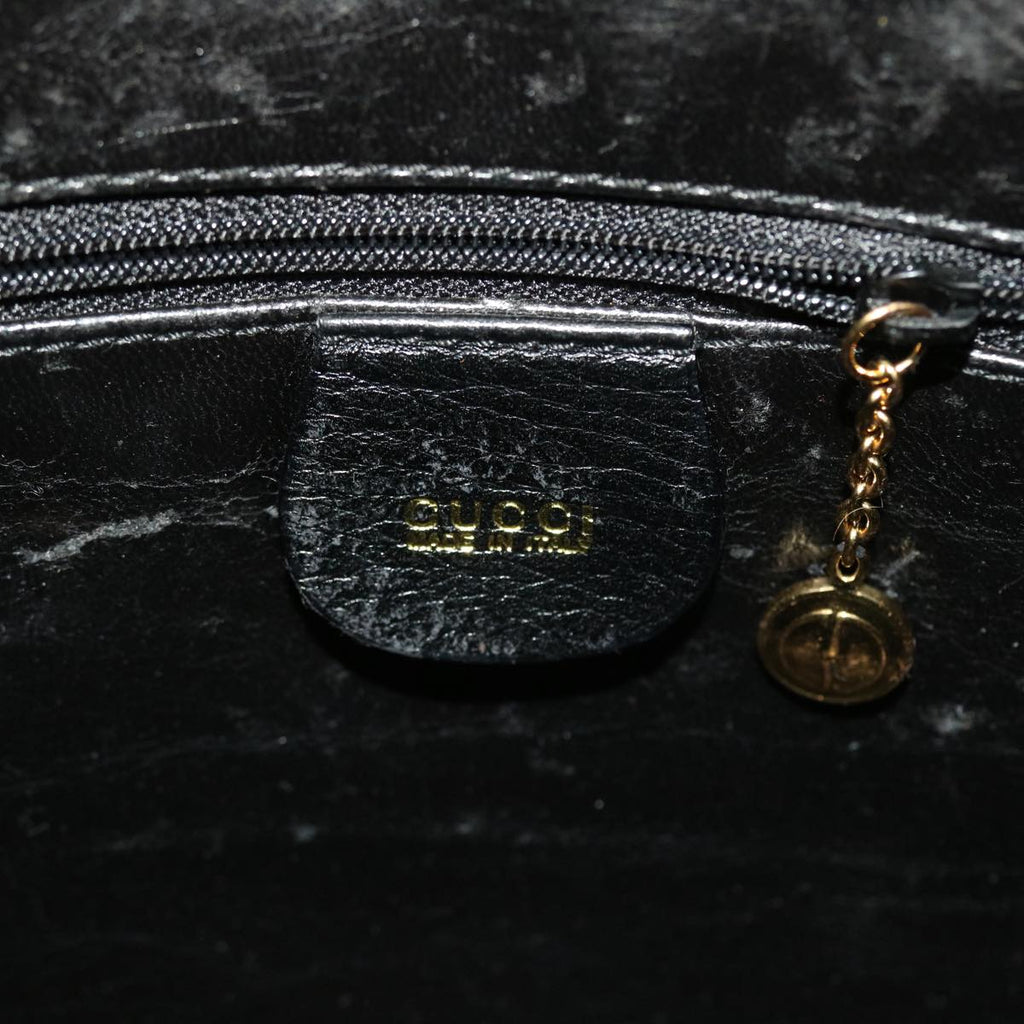 GUCCI Bamboo Shoulder Bag Leather 2way Black yk8104B