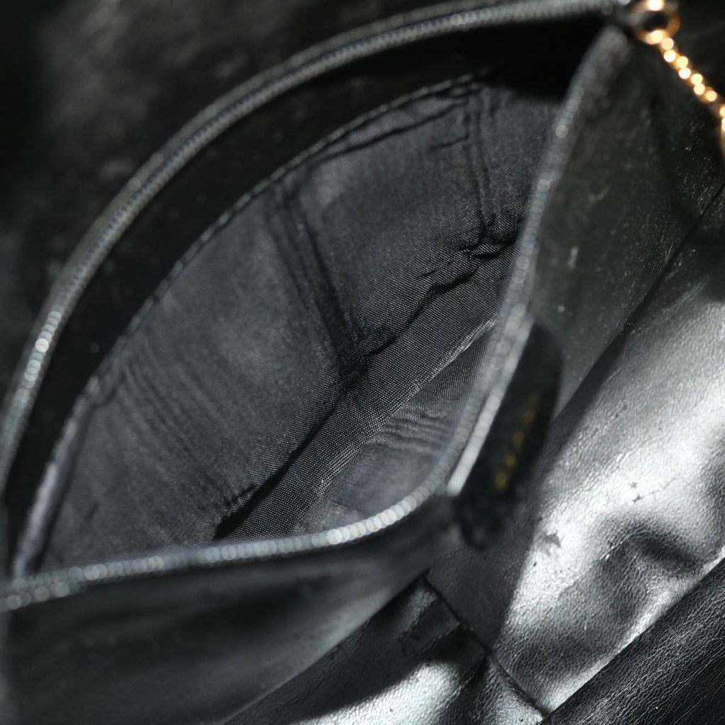 GUCCI Bamboo Shoulder Bag Leather 2way Black yk8104B