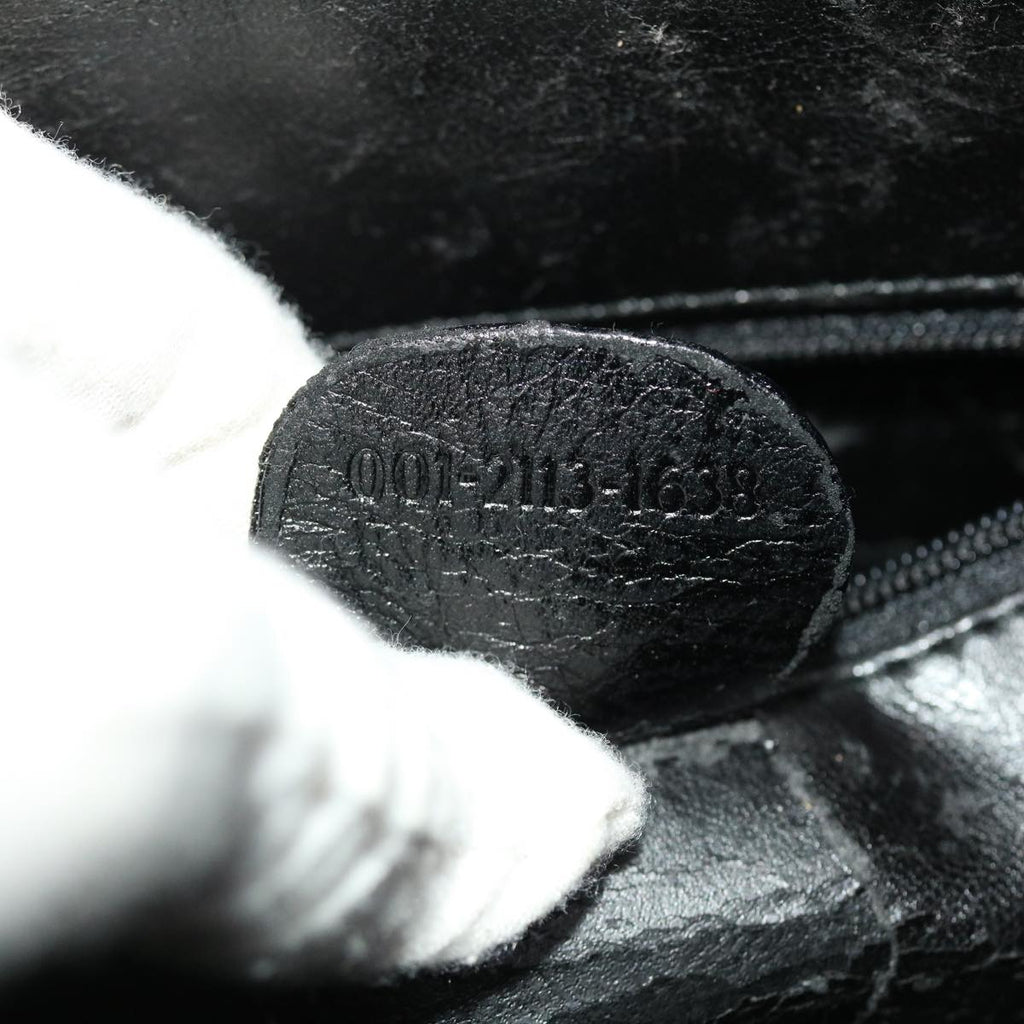 GUCCI Bamboo Shoulder Bag Leather 2way Black yk8104B