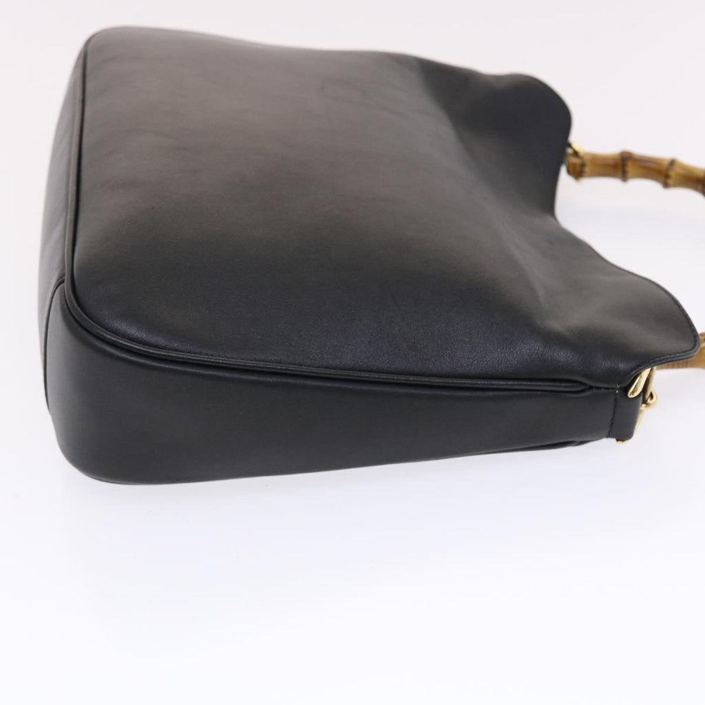 GUCCI Bamboo Shoulder Bag Leather 2way Black yk8104B