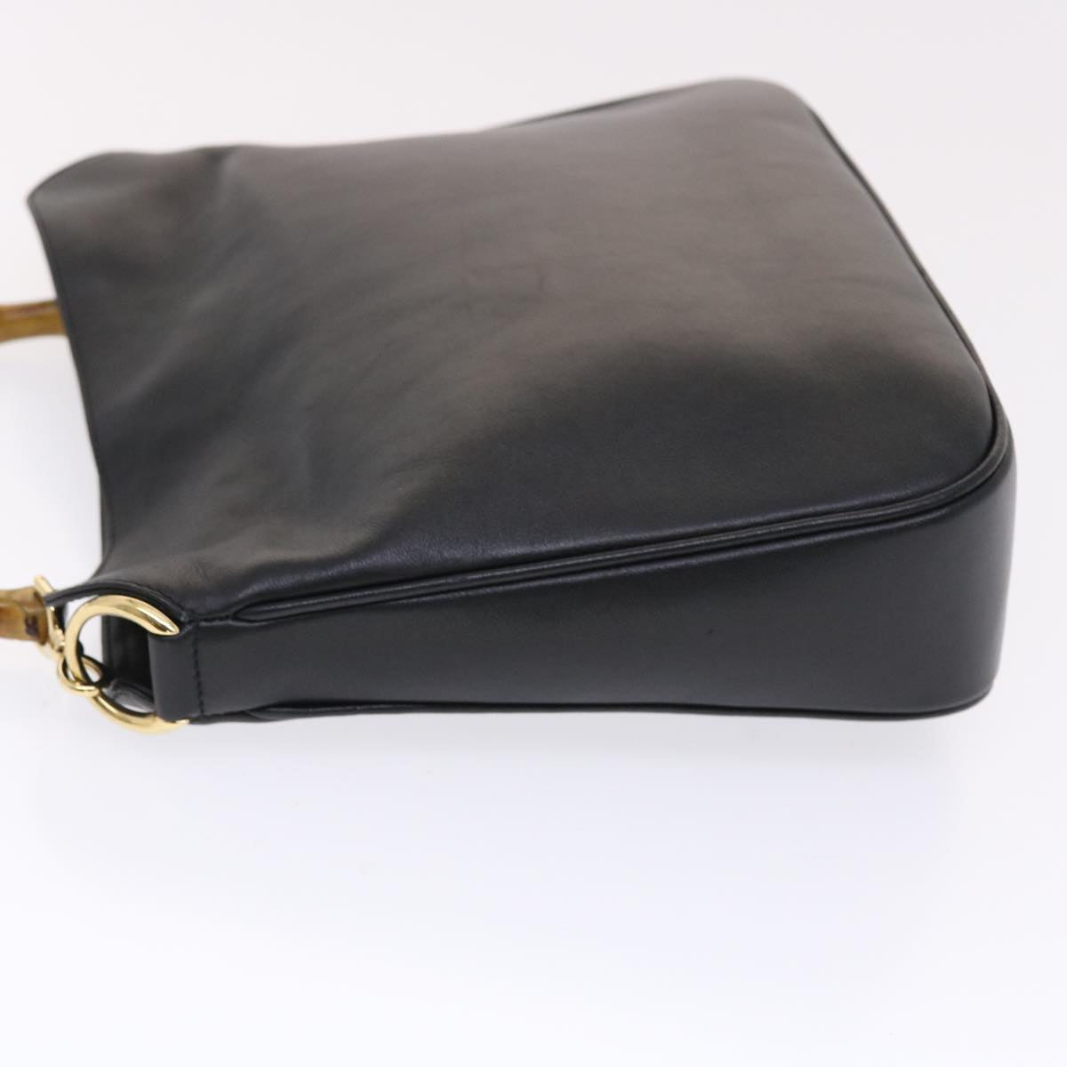 GUCCI Bamboo Shoulder Bag Leather 2way Black yk8104B