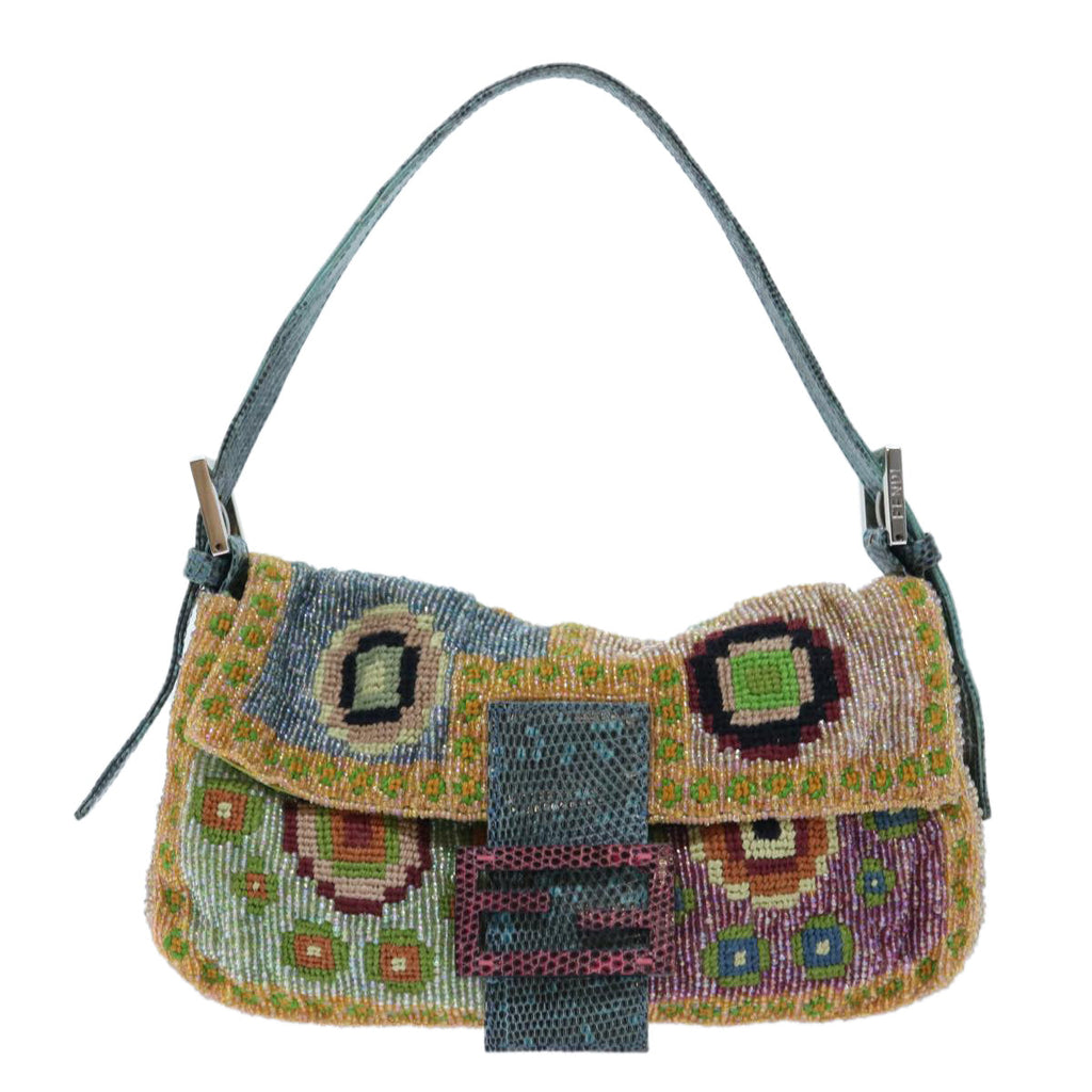 FENDI Mamma Baguette Shoulder Bag Beads Multicolor yk8154A