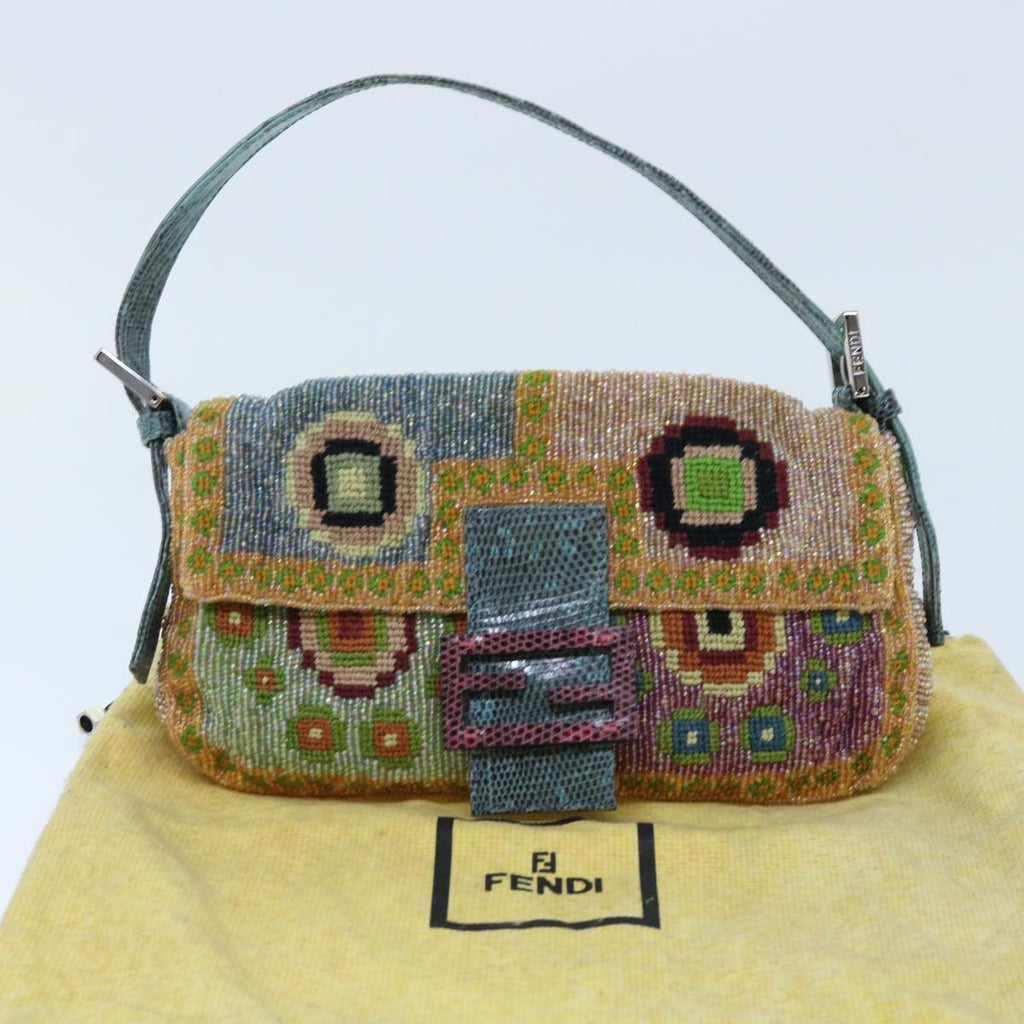 FENDI Mamma Baguette Shoulder Bag Beads Multicolor yk8154A