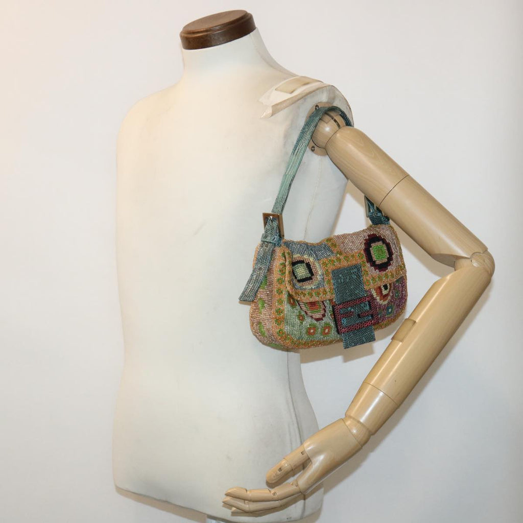 FENDI Mamma Baguette Shoulder Bag Beads Multicolor yk8154A