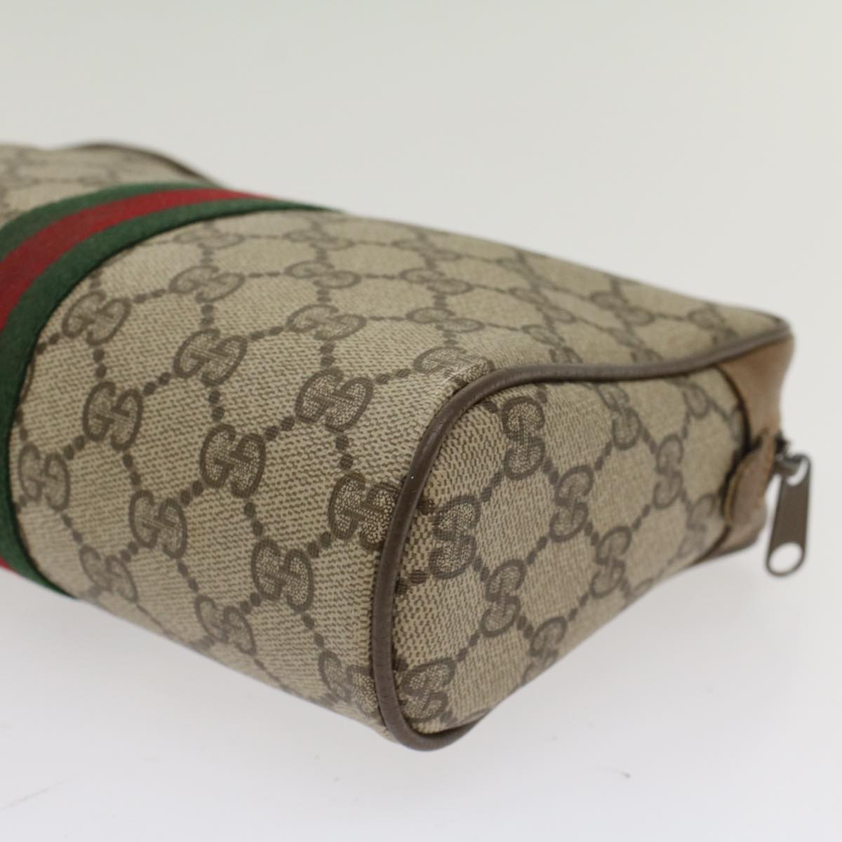 GUCCI GG Canvas Web Sherry Line Clutch Bag Beige Red Green 89.01.012 yk8156