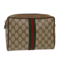 GUCCI GG Canvas Web Sherry Line Clutch Bag Beige Red Green 89.01.012 yk8156