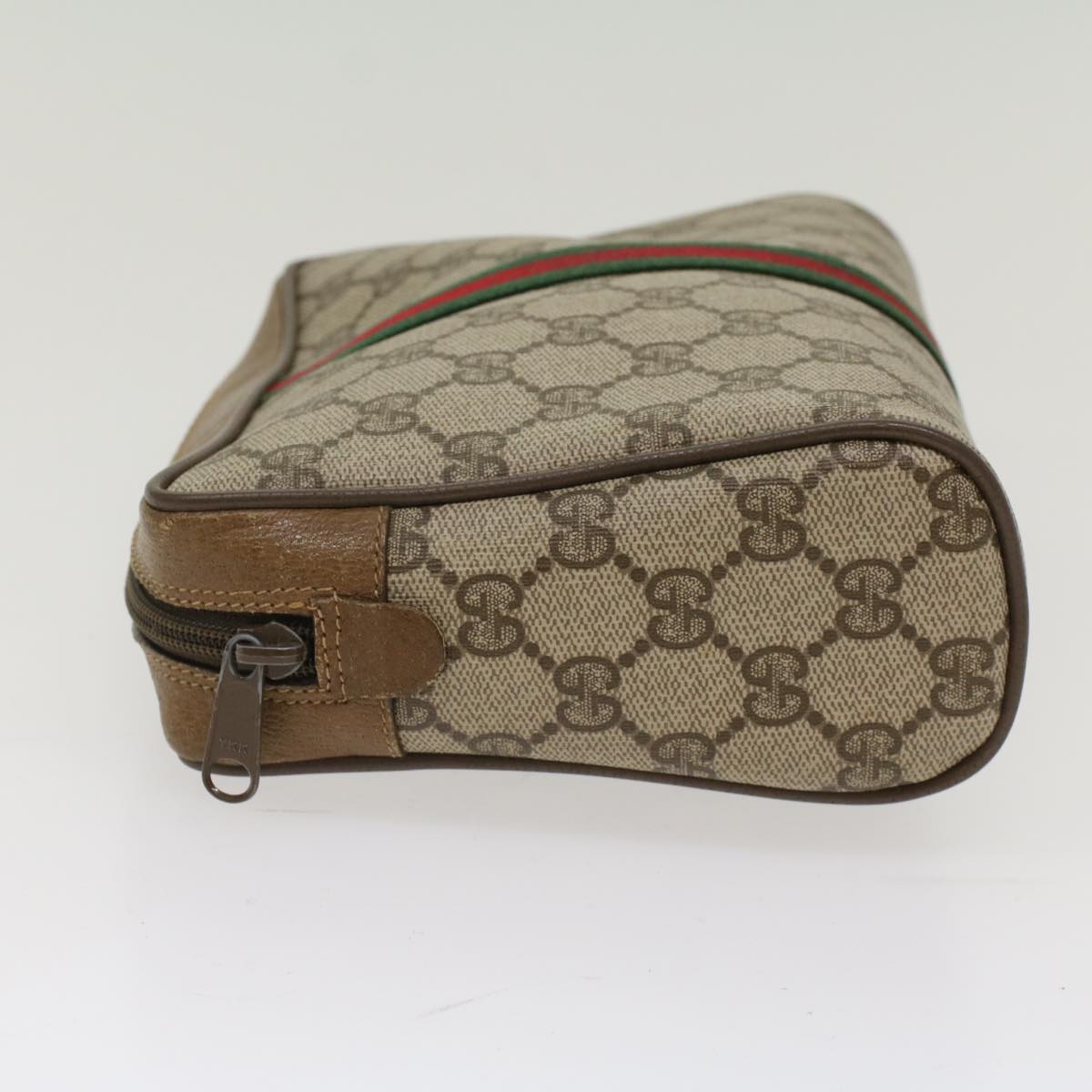 GUCCI GG Canvas Web Sherry Line Clutch Bag Beige Red Green 89.01.012 yk8156