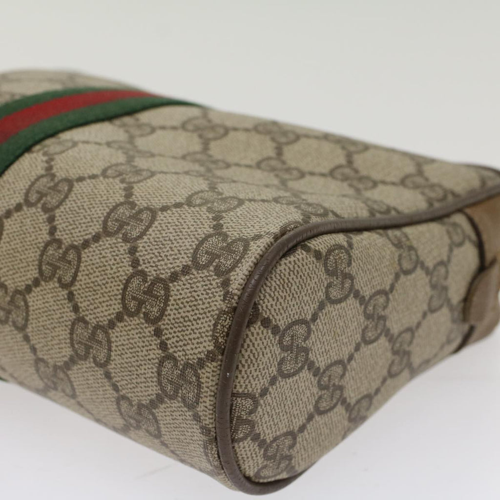 GUCCI GG Canvas Web Sherry Line Clutch Bag Beige Red Green 89.01.012 yk8156