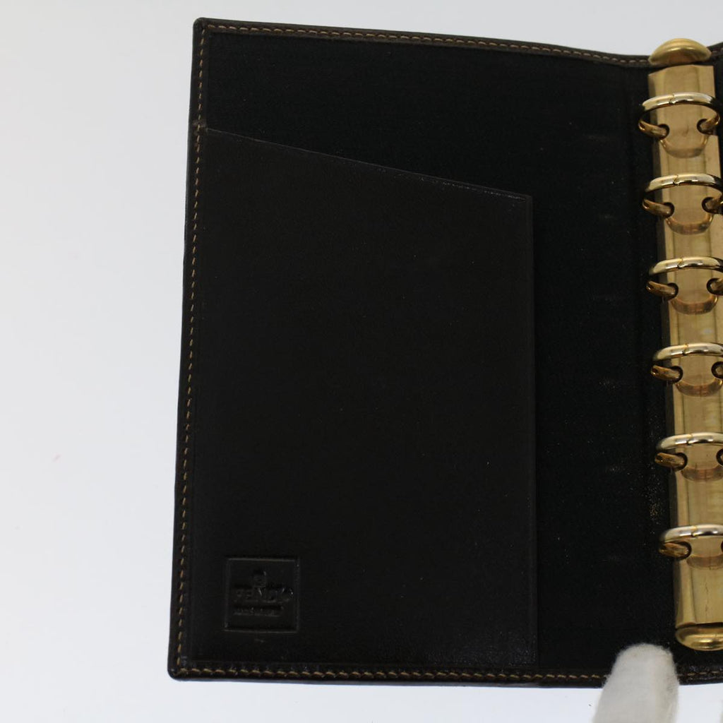 FENDI Zucca Canvas Day Planner Cover Black Brown yk8175