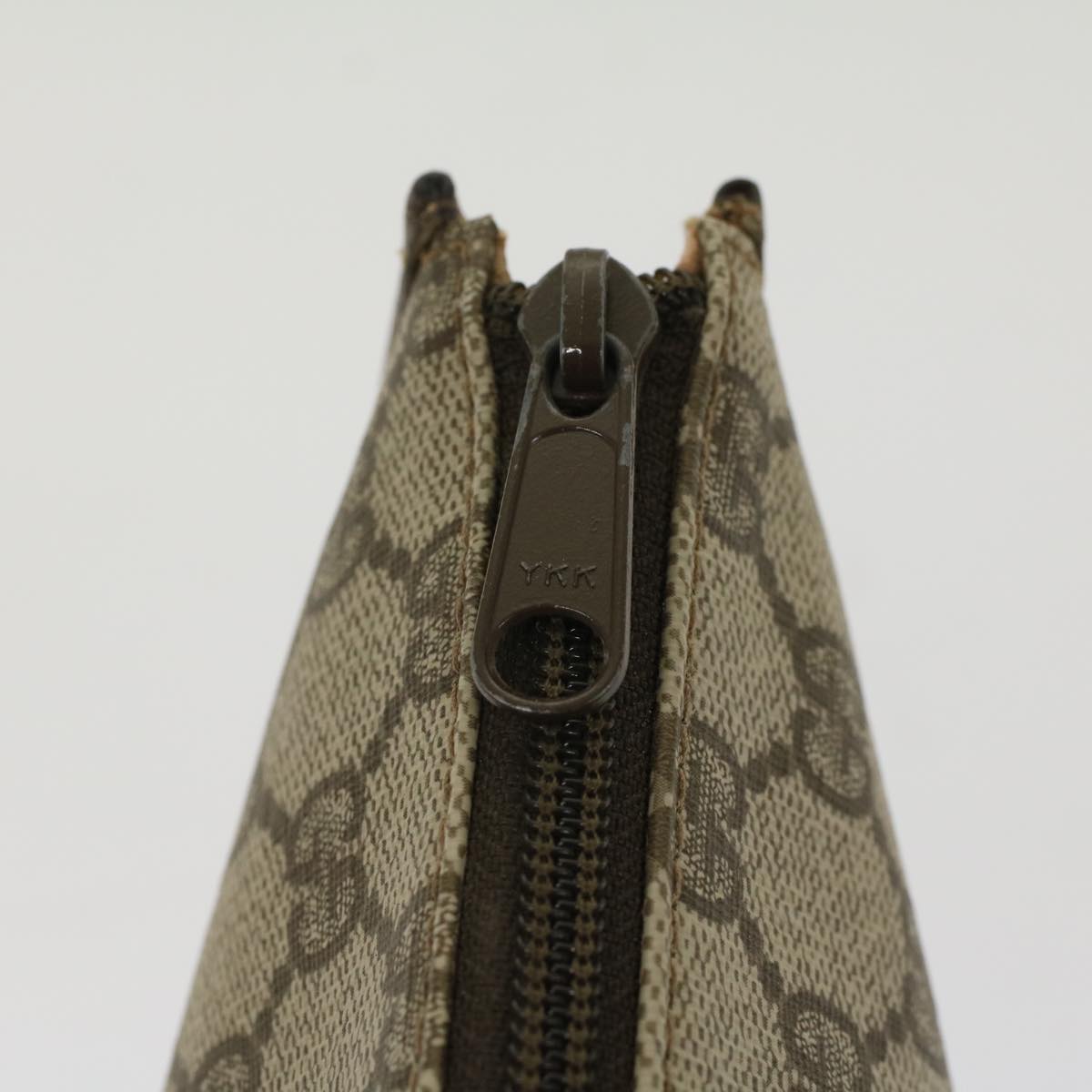 GUCCI GG Canvas Clutch Bag PVC Leather Beige 97.01.029 yk8180