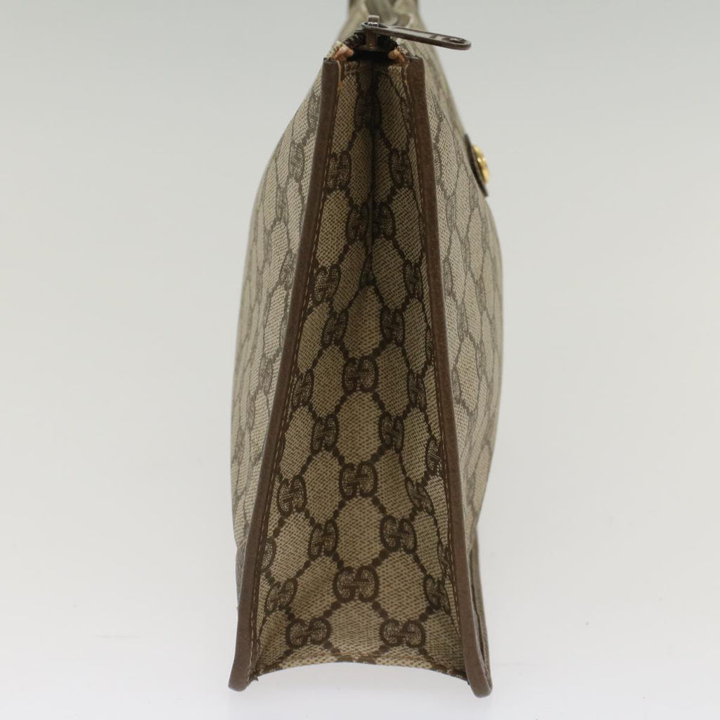 GUCCI GG Canvas Clutch Bag PVC Leather Beige 97.01.029 yk8180