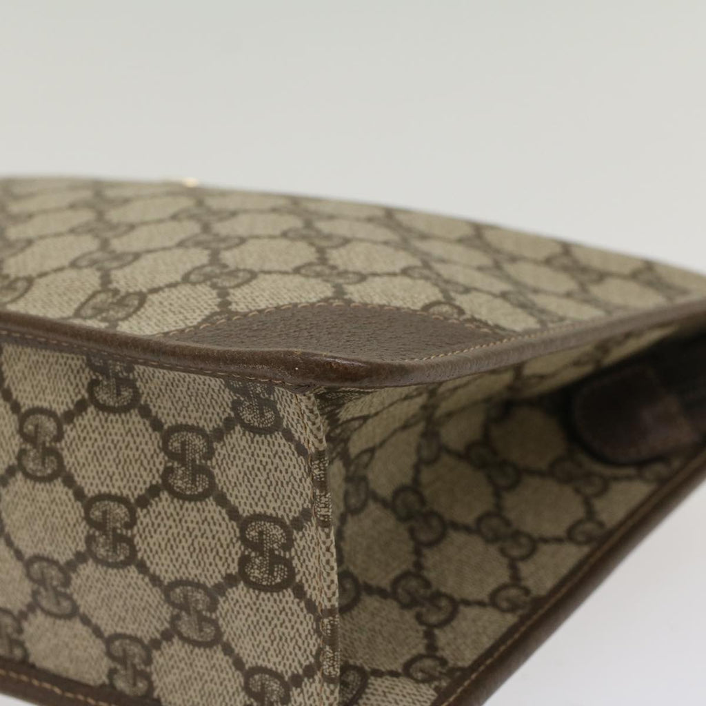 GUCCI GG Canvas Clutch Bag PVC Leather Beige 97.01.029 yk8180