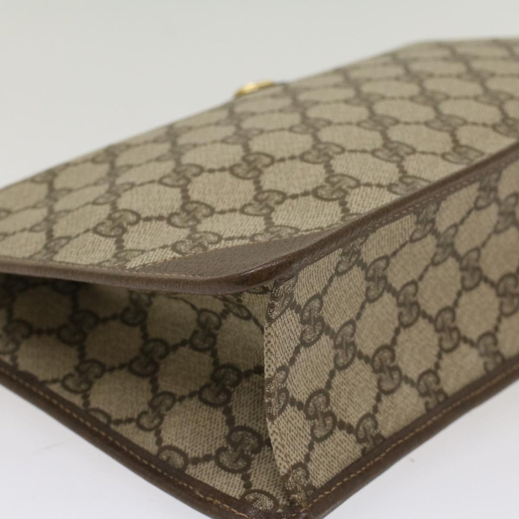 GUCCI GG Canvas Clutch Bag PVC Leather Beige 97.01.029 yk8180