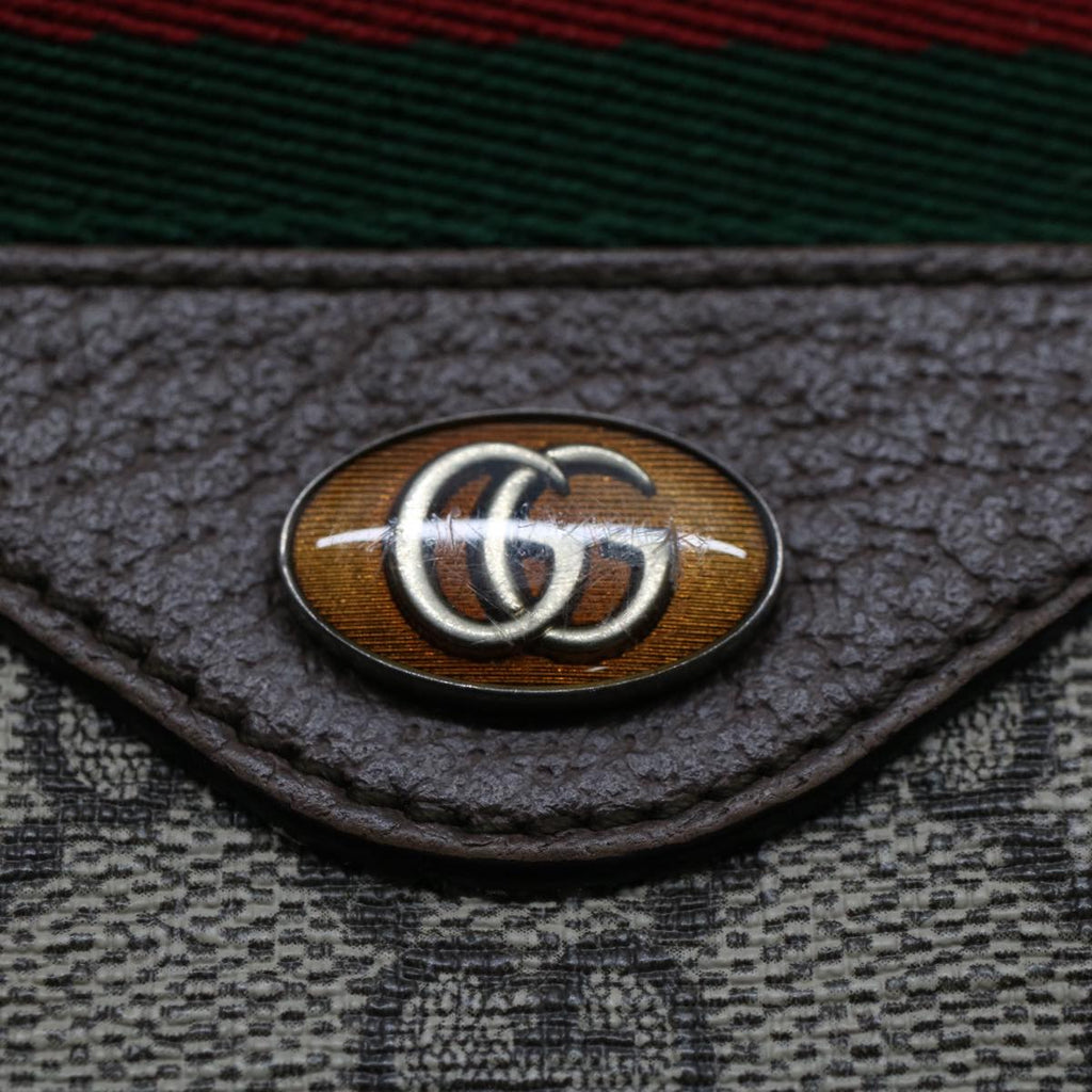 GUCCI GG Canvas Web Sherry Line Clutch Bag Beige Red Green 597619 yk8206