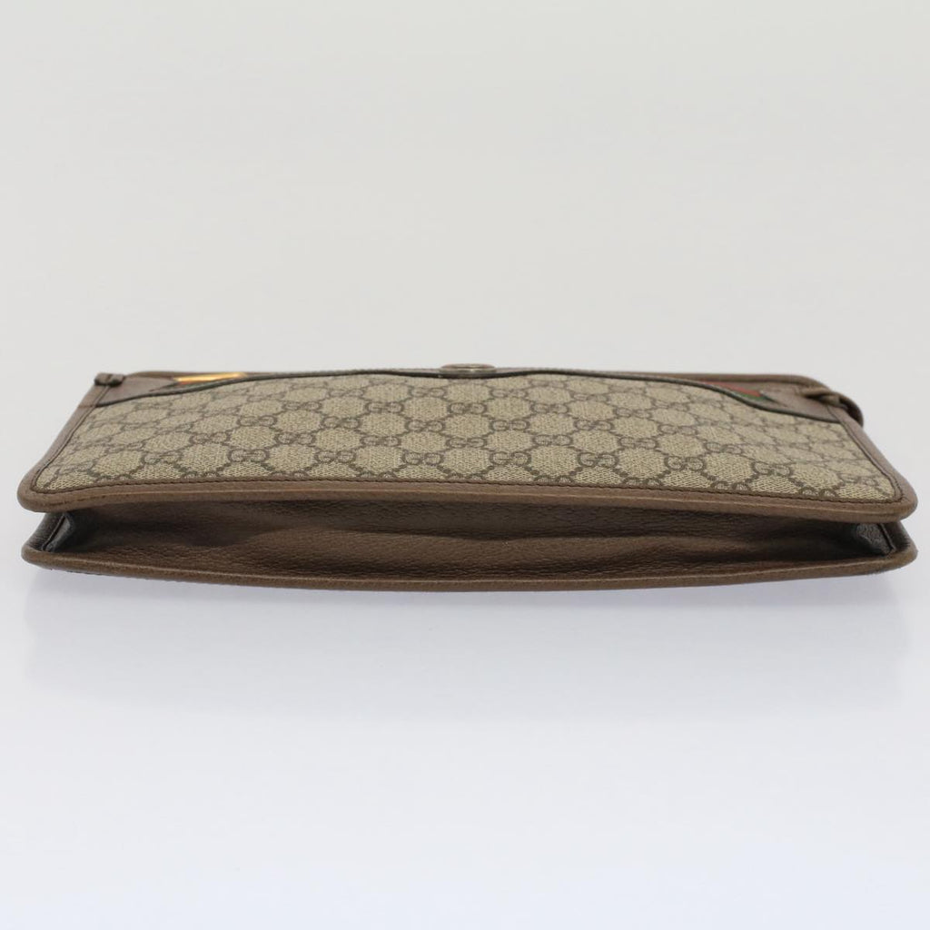 GUCCI GG Canvas Web Sherry Line Clutch Bag Beige Red Green 597619 yk8206