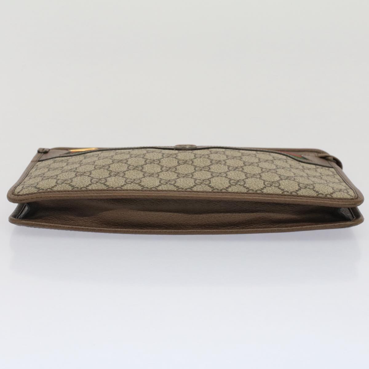 GUCCI GG Canvas Web Sherry Line Clutch Bag Beige Red Green 597619 yk8206
