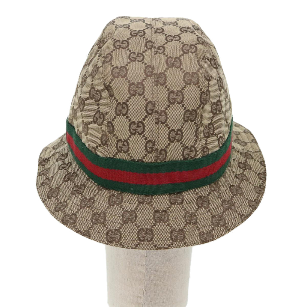 GUCCI GG Canvas Web Sherry Line Hat L Beige Red Green yk8211