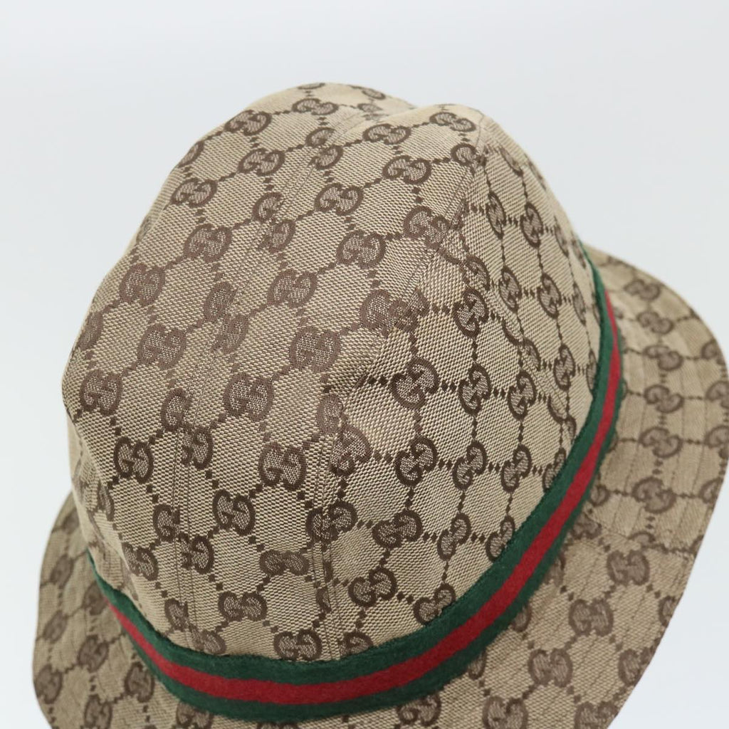 GUCCI GG Canvas Web Sherry Line Hat L Beige Red Green yk8211