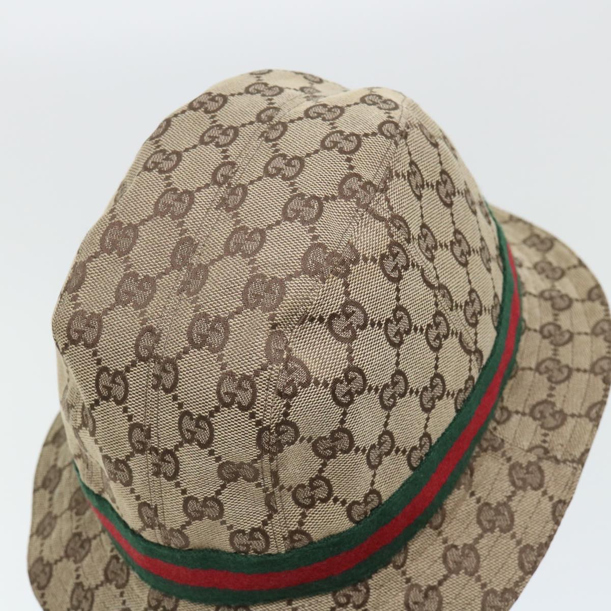 GUCCI GG Canvas Web Sherry Line Hat L Beige Red Green yk8211