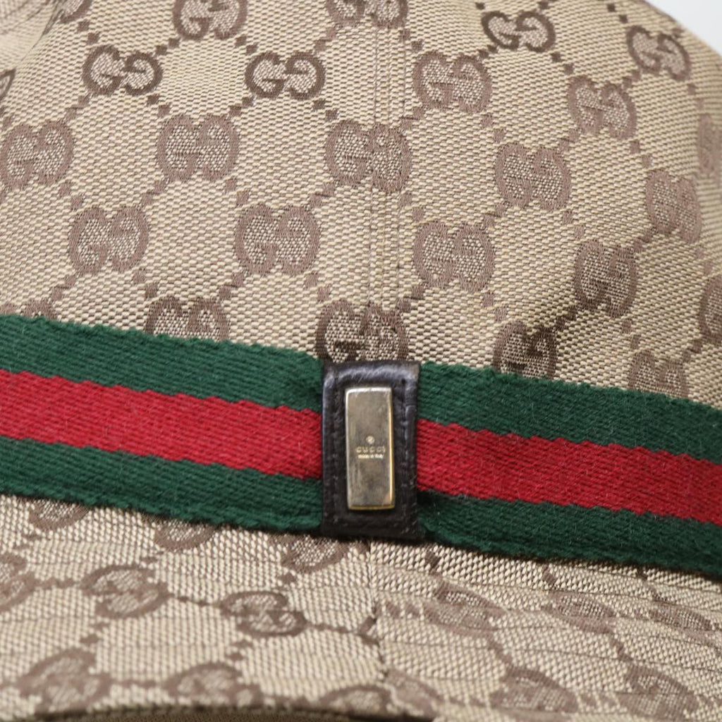 GUCCI GG Canvas Web Sherry Line Hat L Beige Red Green yk8211