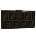 FENDI Zucca Canvas Wallet Black Brown yk8227