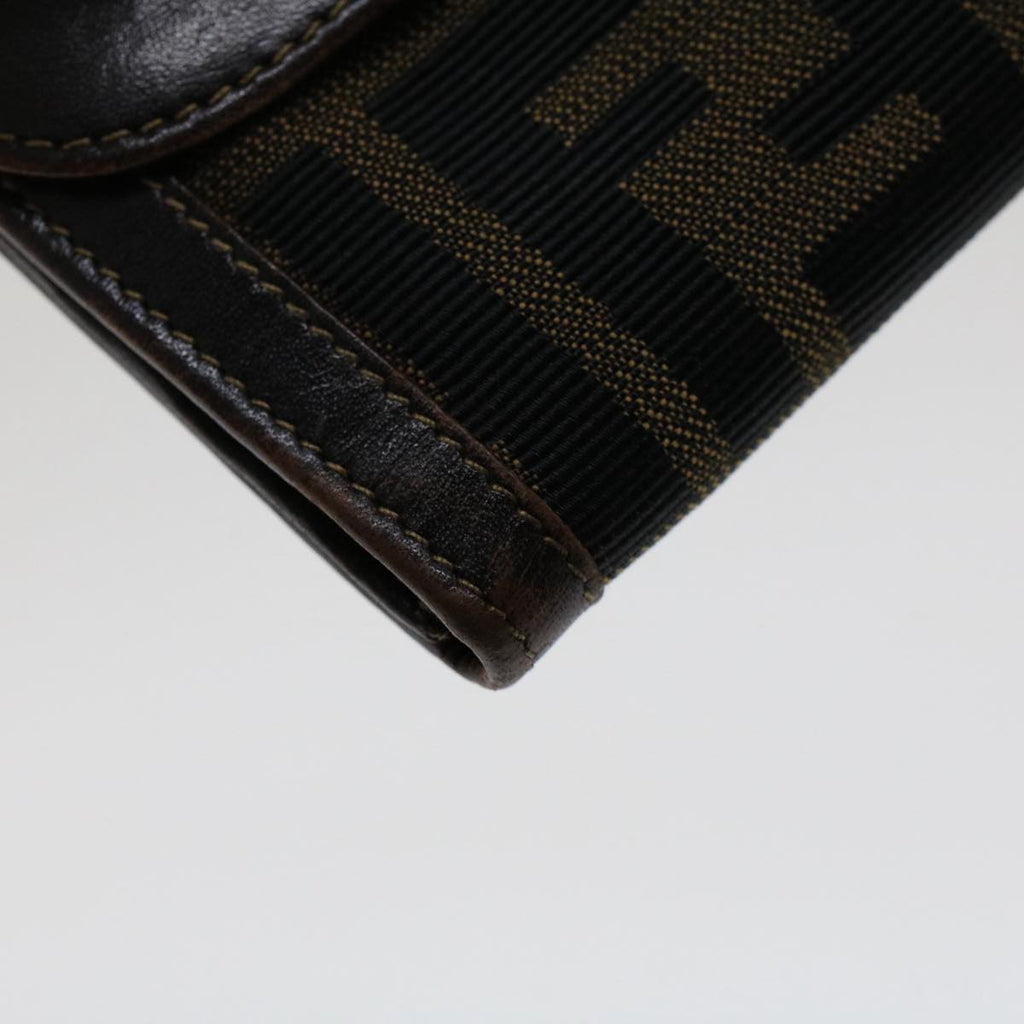 FENDI Zucca Canvas Wallet Black Brown yk8227