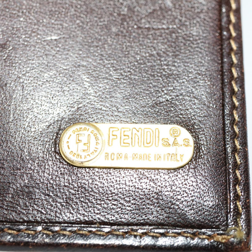 FENDI Zucca Canvas Wallet Black Brown yk8227
