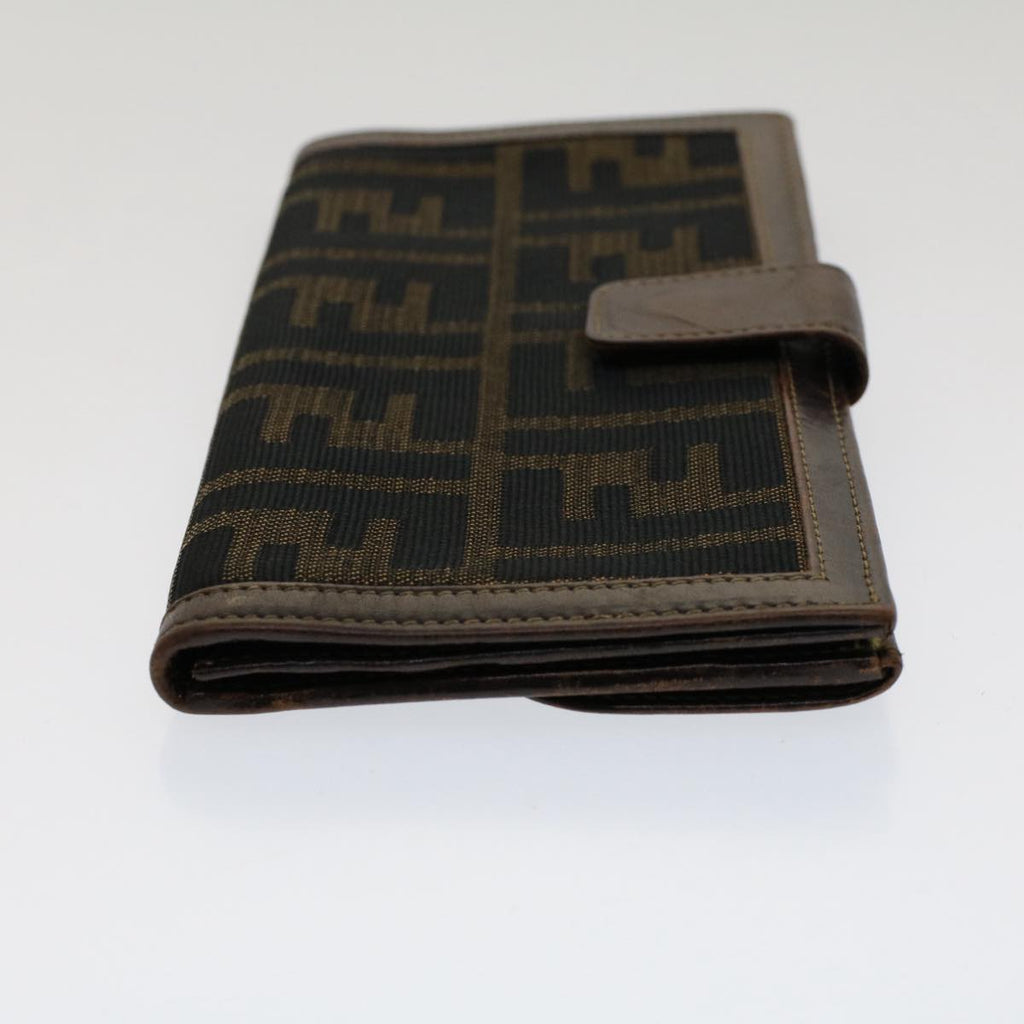 FENDI Zucca Canvas Wallet Black Brown yk8227