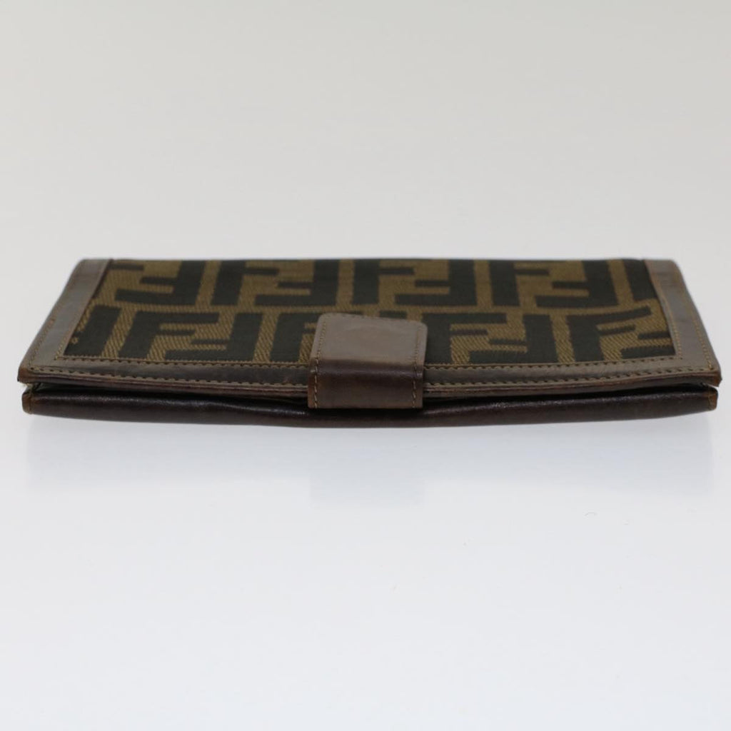 FENDI Zucca Canvas Wallet Black Brown yk8227