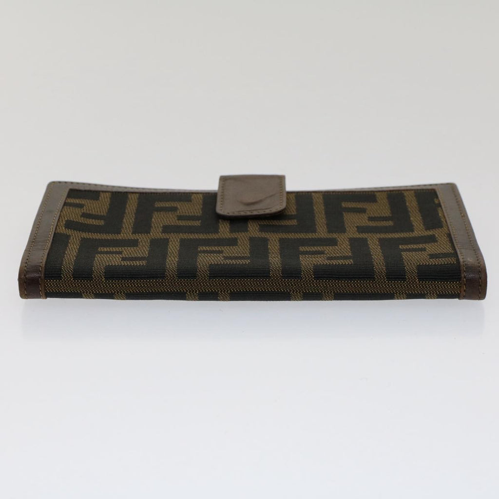 FENDI Zucca Canvas Wallet Black Brown yk8227