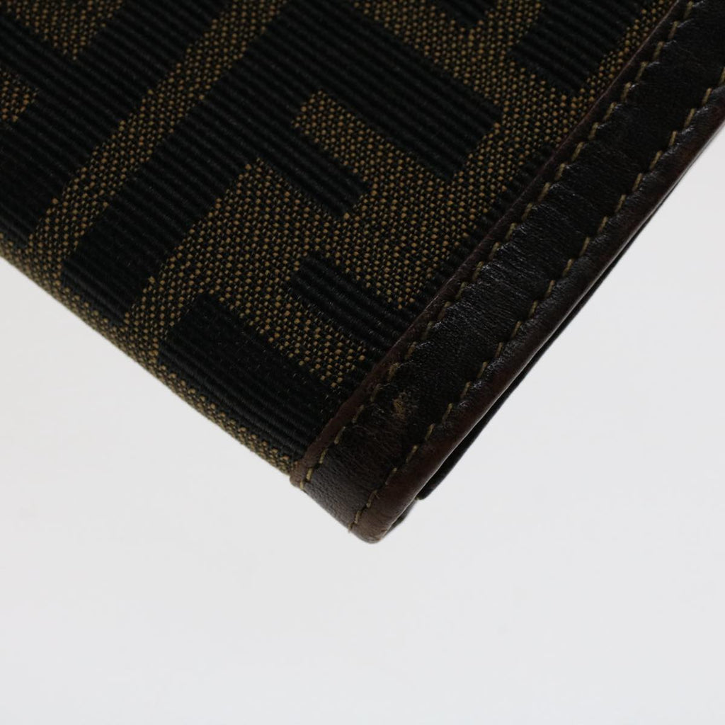 FENDI Zucca Canvas Wallet Black Brown yk8227