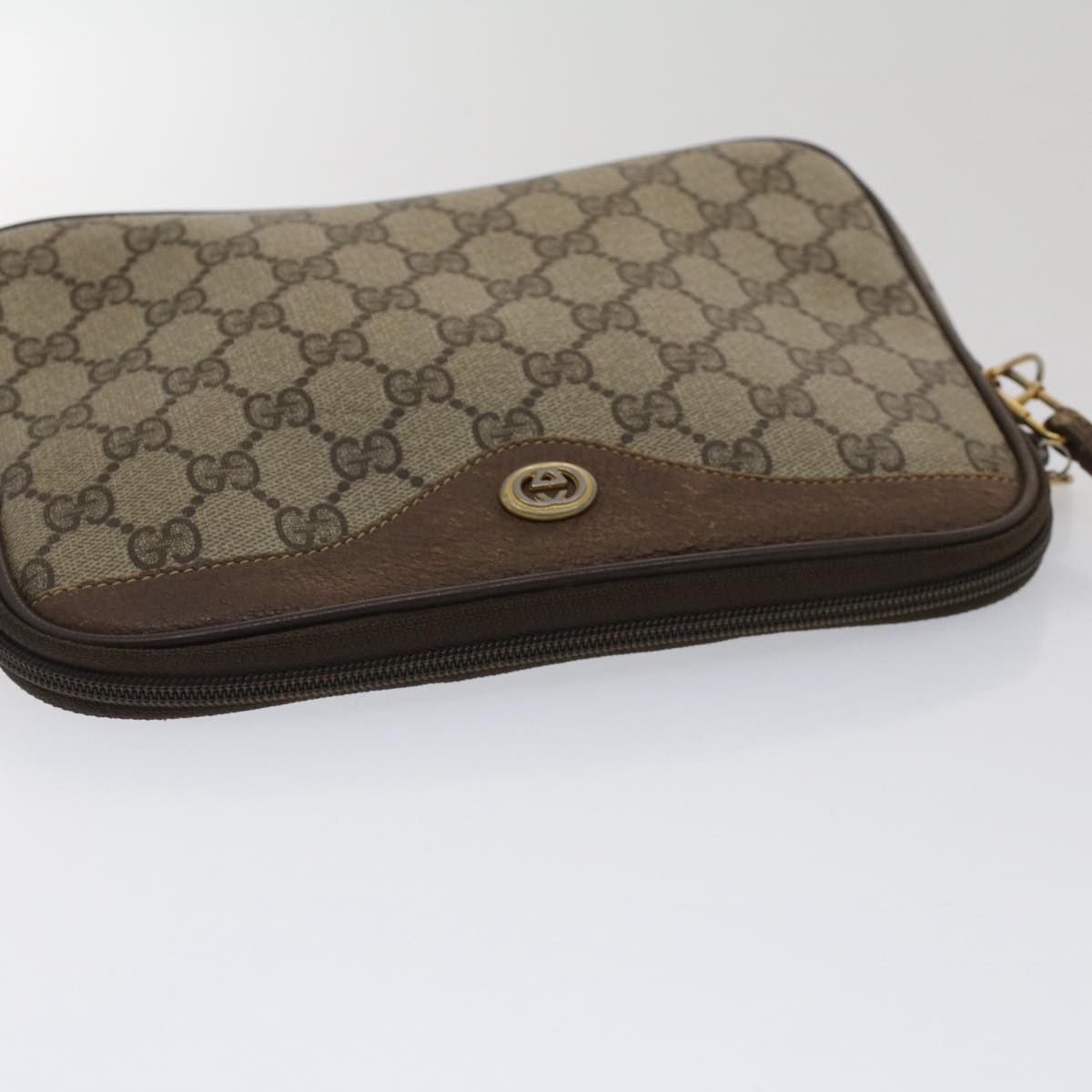 GUCCI GG Canvas Shoulder Bag PVC Leather Beige 97.02.068 yk8228